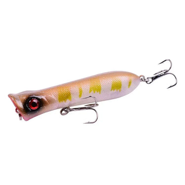 Popper Fishing Lure Wobbler 3D Eyes 8cm 11.5g Topwater Hard Iscas Artificial Plastic Bait Crankbait Pesca Carp Fishing