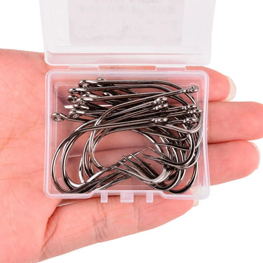 20pcs/box Fishing Hooks Carbon Steel Long Shank Saltwater Hook 6#-4/0# Barbed Ocean Fish Jig Hooks Size Sea Fishhook