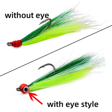 5Pcs Bucktail Teasers Fishing Hooks High Carbon Steel Steelhead Minnow Fly Fishing Flies Lure for Salmon Trout Bass