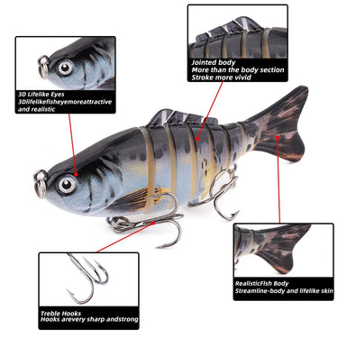 7 Segments Jointed Hard Artificial Fishing Lures Bionic Crankbait Sinking Wobbler Sea Plastic Fishing Accessories
