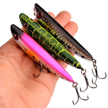 9g 8.5cm Popper Fishing Lures Artificial Bait Wobblers Fishing Tackle Lure Set Carp Fishing Accessories Tools
