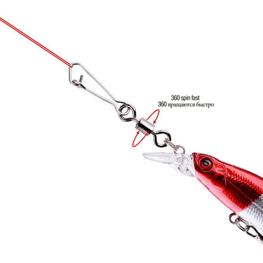 Stainless Steel Fishing Connector Pin Bearing Rolling Swivel Snap Pins Pike Fishing Tackle Accessories Fishhook Lure Swivels Set
