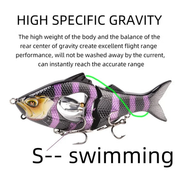 Multi-Jointed Swimbaits with Propeller Slow Sinking Bionic Artificial Bait for Freshwater and Saltwater Fishing Tackles