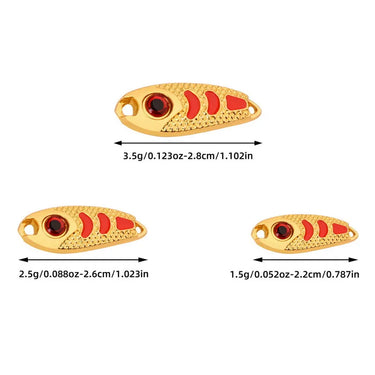 Mini Metal Lure 1.5g 2.5g 3.5g 5g Hard Bait Red Point Luminous Fly Fishing Tackle Wobblers Isca Artificial Spoon Fishing
