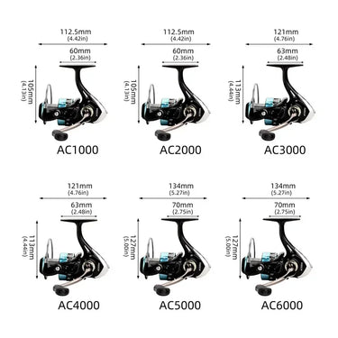 Spinning Fishing Reel 1000-6000, Fresh and Saltwater Fishing Reel Up To 22Lbs Carbon Fiber Drag, Baitcasting Reel