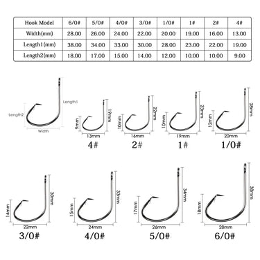 100pcs/box Octopus Fishing Hooks High Carbon Steel Barbed Circle Hook Tackle Fishhook for Carp Fishing
