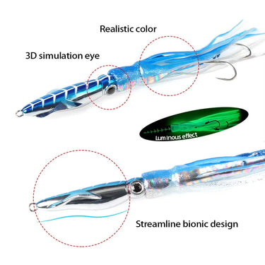 High Quality  Lure Metal Head Octopus Skirt Fishing Jigging Lure100g 250g Artifial Bait Pesca Fishing Lure Hard Bait With Hooks