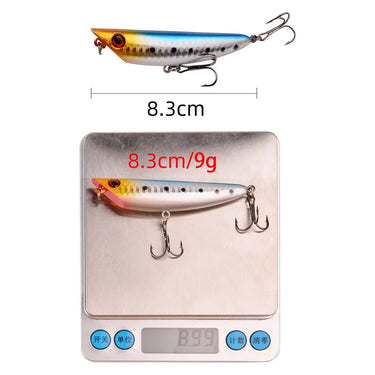 9g 8.5cm Popper Fishing Lures Artificial Bait Wobblers Fishing Tackle Lure Set Carp Fishing Accessories Tools