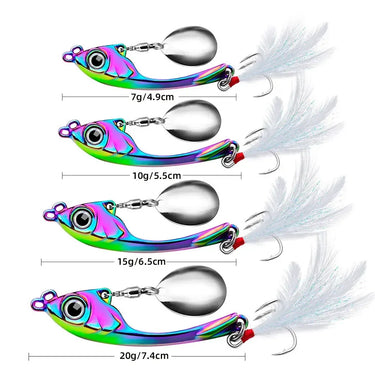 Hard Spinner Bait 7/10/15/20g Metal Vib Fishing Lure Trolling Rotating Spoon Wobbler Sinking With Sequin Pesca For Bass Pike