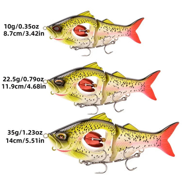 Multi-Jointed Swimbaits with Propeller Slow Sinking Bionic Artificial Bait for Freshwater and Saltwater Fishing Tackles