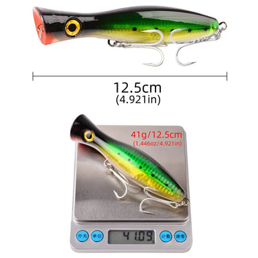Realistic Top Water Popper Fishing Lure for Bass Carp and More Durable Hard Bait 41g/83g Perfect Addition To Your Tackle Box