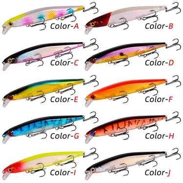 11cm 12.9g Minnow Fishing Lure Laser Hard Artificial Bait 3D Eyes Fishing Wobblers Pike Carp Bait Crankbaits Fishing Tackle