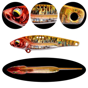 VIB Lure 3D Eyes Pencil 7g 10g 14g 20g Balancer Spoon Spinner Painting Fishing Lure Hard Bait Fishing Tackle Treble Hook