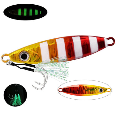 Metal Jig Fishing Lure Micro Jigging Lures 40g 60g 80g Sinking Wobblers Jigs for Sea Fishing Lure Luminous Artificial Hard Bait