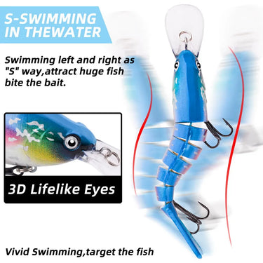 Multi-section Swim Fishing Lures Wobblers 12cm 18g Artificial Long tongue Bait SwimBait Crankbait JerkBait Pike Tackle