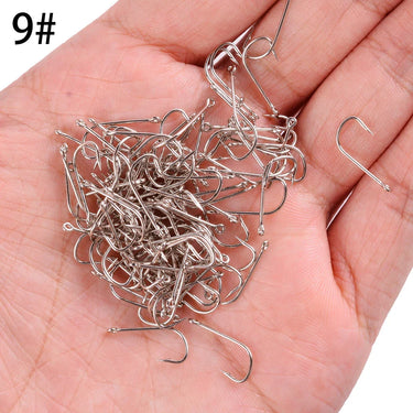 100pcs Long Shank Fishing Hook for Fishing Live Bait with Double Bait Keeper Barbs High Carbon Steel Fishhooks
