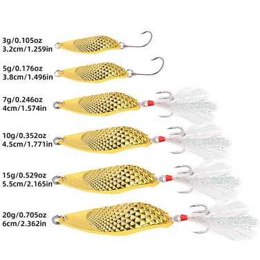 3g 5g 7g 10g 15g 20g  Gold Silver Metal VIB Lures Strong Vivid Vibrations Spoon Lure Fishing Bait Bass Artificial Hard Bait
