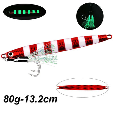 Metal Fishing Jigs With Black hook 80g Jigbait Shore Cast Decoys Metal Bait Artificial Lurescial Metal Jigs Lures