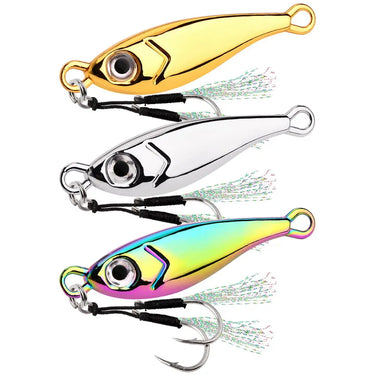Jig Metal Spoon Fishing Lure Double Hook 5g-60g Silvery Golden Spoon Jig Sea Fishing Lures Jigging Artificial Bait Tackle