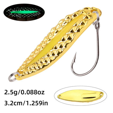 Luminous Metal Spinner Spoon Fishing Lure Hard Baits Sequins Noise Paillette with Feather Treble Hook Fishing Tackle 2.5g-20g
