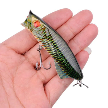 Fishing Lures Topwater 3D Printed Popper Bait 78mm 11.5g Hard Bait Artificial Wobblers Plastic Fishing Tackle with 6# Hooks