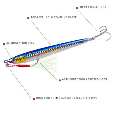 Slow Long Metal Jig Fishing Lure 7-10-14-17-21-28-40g Cast Jigging Spoon Artificial Shore Fish Bait Sea Bass Fishing