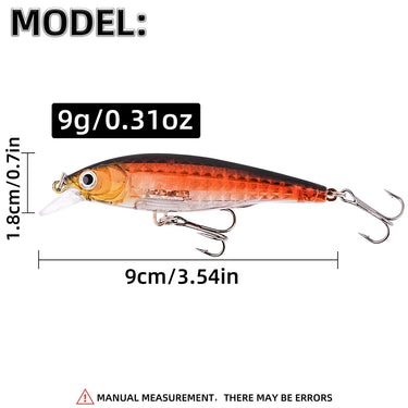 Minnow Sound Bead Fishing Lures 9cm Artificial Bait Good Action Wobblers High Quality Hard Baits Sea Bass