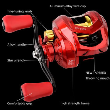 Baitcasting Reel Betriel 8KG Max Drag 7.2:1 Gear Ratio Fishing Reel Baitcaster Reels