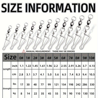 20/50pcs Stainless Steel Fishing Ball Bearing Swivel Durable Coast Lock Connector for Saltwater and Freshwater Fishing Connector
