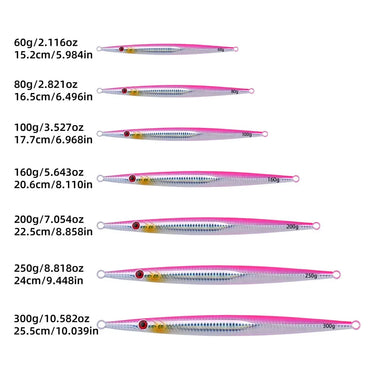 NEW Sea Fishing Lure Fast Sinking JIG 60g-300g Deep Sea Metal Jigging Spoon Artificial Bait Large Gram Weight Lure Tuna