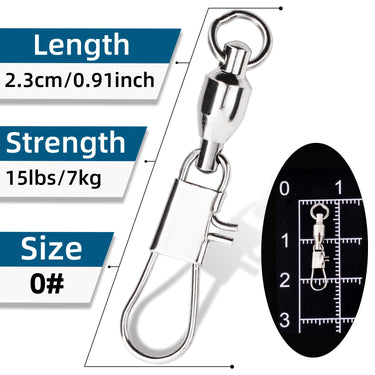20pcs Winter Ice Fishing Goods Swivel Fishing Connector Pin Bearing Rolling Swivel Snap Fastlock Clips Fishhook Lure TacklePesca