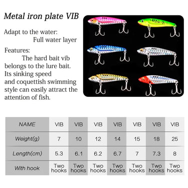 Metal Vib Blade Lure 7/10/12/14/15/18/25G Sinking Vibration Baits Vibe Swimbait For Bass Pike Fishing Blue Silver Pesca Lures