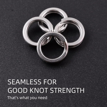 50pcs/box Stainless Steel Split Ring Fishing Double Oval Split Ring Solid Ring Accessories For Fishing Hook Snap Lure Swivel