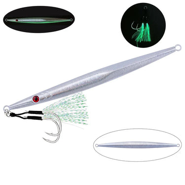 Sub-iron Plate Jig Sea Fishing Long Strip Quick-Drawing Iron Plate Fish Fast Sinking And Slow Shaking Luminous Iron Plate 60g