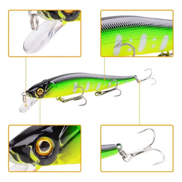 Fishing Lure 13.7g Minnow Crankbait Wobblers 3D Eyes Perch Artificial Bait Pike Carp Bait Swim Bait Fishing Pesca