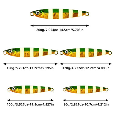 Metal Cast Jig Spoon 80G 100G 120G 150G 200G Lures Casting Jigging Fish Sea Bass Fishing Lure Artificial Bait