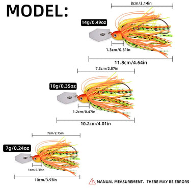 Fishing Lure Chatter Bait Spinner Bait 7G 10G 14G Blade Jig Dancer Buzzbait Wobbler Chatterbait for Bass Pike
