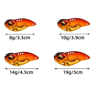 8g/10g/14g/19g Metal Vib Blade Lure Sinking Vibration Baits 3D Eyes Artificial Vibe for Fishing Bass Pike Perch