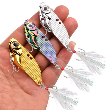 Metal VIB 5/7/10/15/20g Fishing Lure Vibration Spoon Hard Baits Crankbait Wobbler Swimbait Cicada VIB Tackle 3 Colors