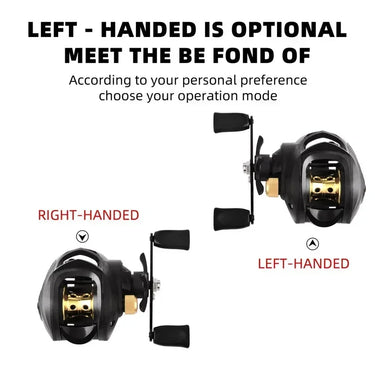 Baitcasting Fishing Reel with Aluminum Spool, 7.2:1 Gear Ratio, Max Drag 8kg, Luya, Freshwater Pesca