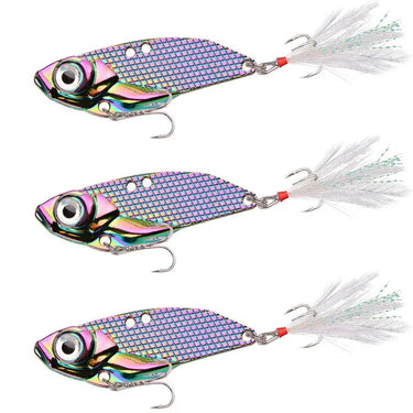 Metal VIB 5/7/10/15/20g Fishing Lure Vibration Spoon Hard Baits Crankbait Wobbler Swimbait Cicada VIB Tackle 3 Colors