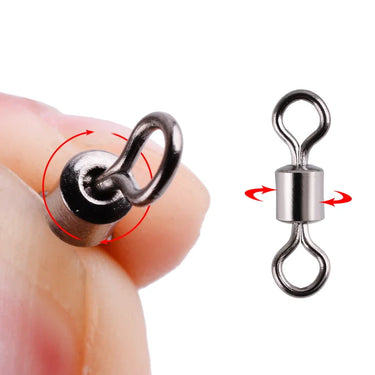 50-100pcs/box Fishing Barrel Bearing Rolling Swivel Solid Ring LB Lures Connector 14 Size Fishing Tackle Accessories Fish Tool