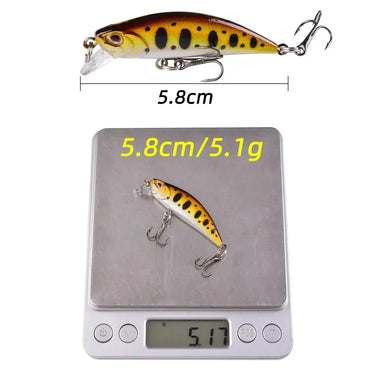 Mini Sinking Minnow Wobblers Fishing Lures 5.8cm 5.1g Trout Artificial Hard Bait Jerkbait Crankbait Bass Fishing Tackle