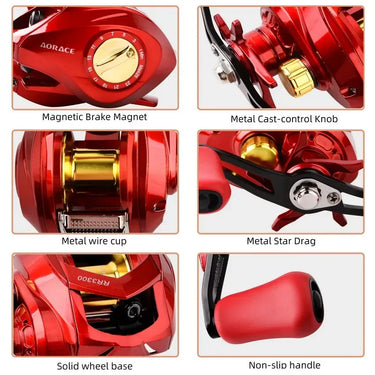 Baitcasting Reel Betriel 8KG Max Drag 7.2:1 Gear Ratio Fishing Reel Baitcaster Reels