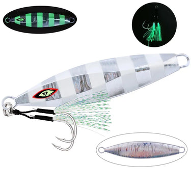 Slow Jigging Metal Jigs100g 150g 200g 250g 300g Shore Jigging Artificial Hard Bait Luminous Spoon Fishing Lures