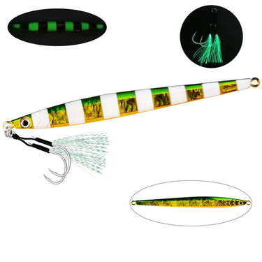 Drag Metal Jig Spoon 60g 80g 100g 120g Trolling Jigging Fish Sea Bass Hard Bait Fast Sinking Fishing Lure WobblerLure