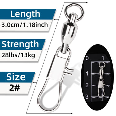 20pcs Winter Ice Fishing Goods Swivel Fishing Connector Pin Bearing Rolling Swivel Snap Fastlock Clips Fishhook Lure TacklePesca
