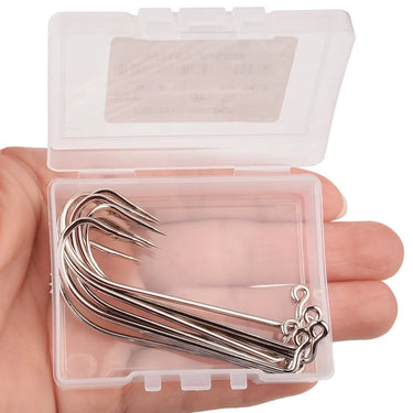 10pcs/box 90 Degree Jig Fly Fishhook Tying Strong Wire Fish Hook Size 2 1 1/0-5/0 Aberdeen Jig Fishing For Sea Fishing Hooks