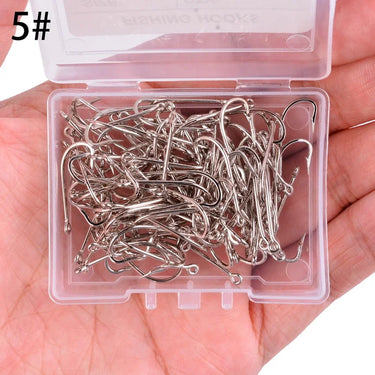 100pcs/ box Long Shank Fishing Hook 1#-1/0# Fish Hooks High Carbon Steel Sharp Barbed Offset Narrow Bait Hook Fishhook