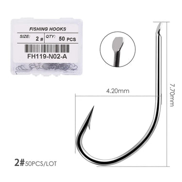 50pcs High Carbon Steel Fishing Hook Maruseigo Fishhooks Durable Pesca Jig Head Fishing Hooks Flat head Carp Fishing Tackle
